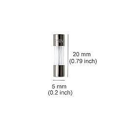 ZUPAYIPA Pack of 10 pcs 500mA F0.5AL Fast-Blow Fuse