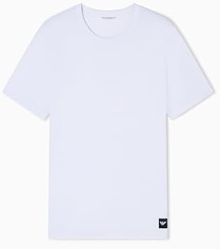 Essential LOGOLABEL - Paquete de 2 Camisetas de Cuello Redondo para Hombre, Color Azul, Talla L