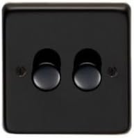 Volex Dimmer Switch Double Iridium Black