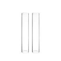 CYS EXCEL Various Size Hurricane Candleholders, Chimney Tube, Glass Cylinder Open Both Ends, Open Ended Hurricane, Candle Shade, Glass Shade Candleholders Set of 2 (2.5" Wide x 14" Tall)