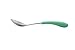 Avanchy Baby Spoons Stainless Steel and Silicone Set, Self Feeding Food Utensils, 4 Months Baby Led Weaning, 2 Pack, Green Spoons