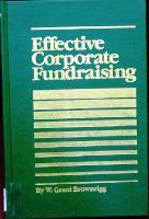 Effective corporate fundraising 0915400375 Book Cover