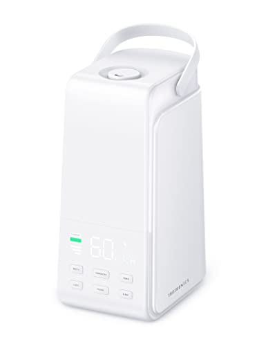 4L Quiet Humidifiers for Large Room,Ultrasonic Cool Mist Humidifiers with Humidistat,Plants humidifier indoor,Easy Use,LED Display,Sleep Mode,Large Room Humidifiers for Bedroom/Home, White