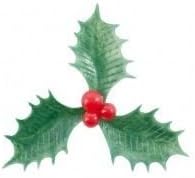 SSF 10 Sprigs of Larger Holly & Berries Christmas Cake Decoration