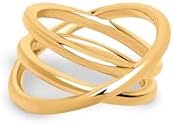 - Trinity Ring. Messing mit 18 Kt Vergoldeter Beschichtung. Schmuck für Damen. Größe 16.