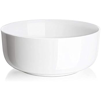 (2 Packs) DOWAN 1.5 Quarts Porcelain Serving Bowl Set, Soup and Salad Bowls, White
