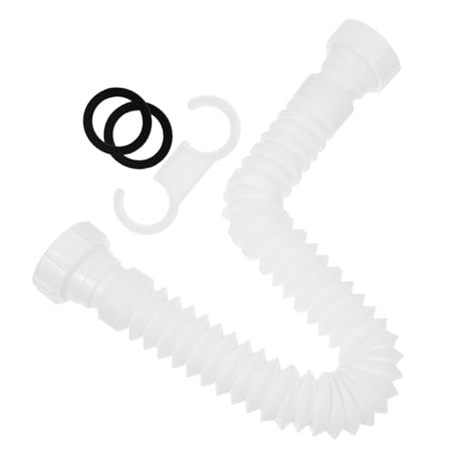 DOITOOL Flexible Sink Drain Pipe Adjustable Double-threaded Drain Hose for Kitchen and Bathroom Use Easy Installation Compact Design Secure Connection for Waste Disposal Systems