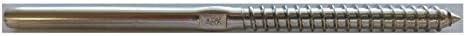 Lag Swage Screw Stud Threaded End Fitting Terminal For 1/8" Cable Wire Rope Deck Railing Hand Crimp Swage Stainless Steel T316 Marine Grade (1 PACKAGE)