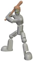 Stikfas G2 Generation 2 Alpha Male Action Figure Kit Baseball Player GREY