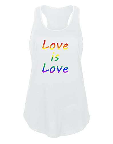 SMILE FISH WOMEN’S CREW NECK PRIDE TANK TOPS LGBTQ GRAPHIC SLEEVELESS TOP(0028,WHITE2#,M)