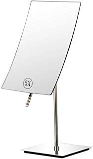 Magnifying Mirror - 5X Magnification Rectangular Personal Cosmetic Mirror Stainless Steel Portable for Home Travel