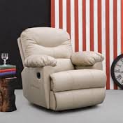 Tyche Recliner Chair Manual (Leatherette, Cream)