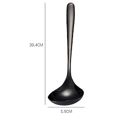 MBBITL 2-Pack Black Soup Ladle 304 Stainless Steel