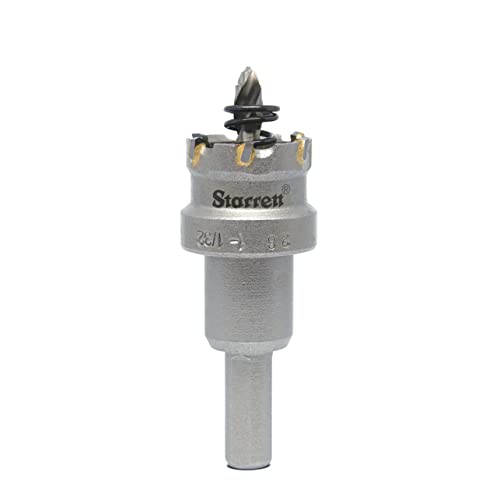 Starrett Hartmetall-bestückte Lochsäge - SM26 Blechschneider mit Aufnahme- und Zentrierbohrer - zum Bohren von Edelstahl-Aluminiumlegierungen - 26 mm