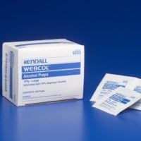 WEBCOL Large Alcohol Prep Pad, Box of 200, Sterile by Webcol