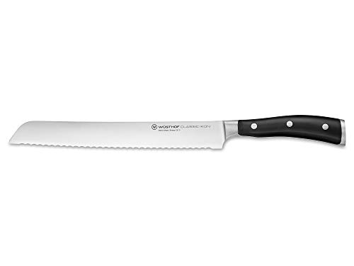 Wuesthof Classic Ikon 9 Inch Bread Knife, Black