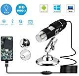 USB Microscope,1000 x High Resolution Digital Mini Microscope Camera with OTG Adapter and Metal Stand,Compatible for Micro USB Type-C Android, Windows Mac Linux
