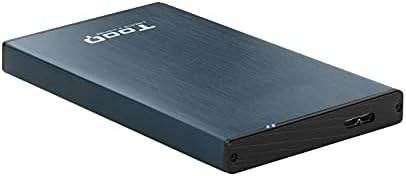 TQE-2527PB - Caixa para discos rígidos HDD de 2,5" (SATA I/II/III até 9,5 mm de altura, USB 3.0) Alumínio, Indicador LED, cor azul pacifico, 50 grs