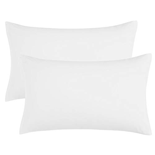 PiccoCasa Zippered Pillowcases, 100% Brushed Microfiber Polyester Pillow Case Cover, Pillow Cases Set of 2, Soft and Comfortable Snow White 50 x 90cm — image 1