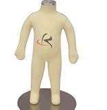 (CH03M-JF) ROXYDISPLAY New Child Dress Form 3 month white jersey form cover, with head, flexible arms, fingers & legs, metal base fabric