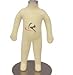 (CH03M-JF) ROXYDISPLAY™ New Child Dress Form 3 month white jersey form cover, with head, flexible arms, fingers & legs, metal base fabric