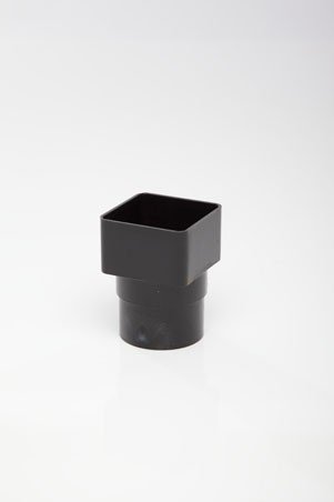 POLYPIPE RS231 Black Downpipe Adaptor 65mm Square to 68mm Round
