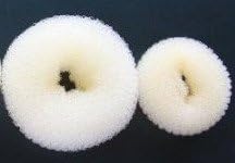 anhuaChildren Kids Girl's Ballet Dance Dancing HOT Fashion Donut Hair Ring Bun Former Shaper Hair Styler Maker 2pcs Medium+small Size 3 Colors for Choose (Black, Brown, Beige)