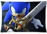 Custom Sonic the Hedgehog Pillowcase Standard Size 20x30 Design Soft and Comfortable Pillowcase Cushion Case(twin Sides)