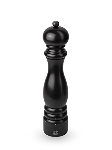 PEUGEOT - Paris uSelect 30 cm Salt Mill - 6 Predefined Grind Settings - Powdered Salt Innovation, Zirlion Mechanism - PEFC-Certified Wood - Made in France - Satin Black Finish