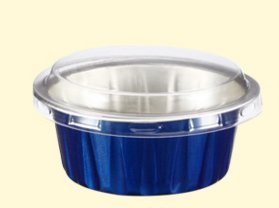 KEISEN 3 2/5" mini Disposable Aluminum Foil Cups 125ml 100/PK 4OZ for Muffin Cupcake Baking Bake Utility Ramekin Cup (lids)