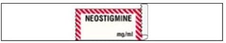 Pharmacy Label Anesthesia Label Neostigmine mg/ml White, Red Stripe 1/2 X 1 Inch