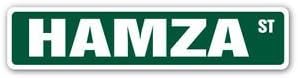 HAMZA Street Sticker Sign name childrens room door gift kid child boy girl wall entry - Sticker Graphic - Auto, Wall, Laptop, Cell
