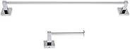 Italia CA2SET Capri Series Polished Chrome Towel Bar and Toilet Paper Holder Bathroom Accessory Set