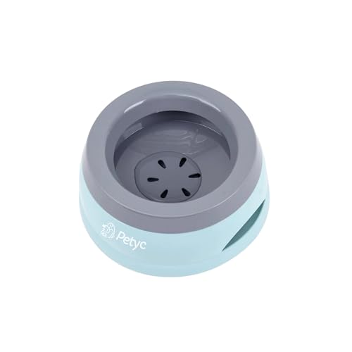 Bebedouro Para Cachorro Gato Pelo Longo Não Molha PETYC Pote de Água Antiderrapante Pelo Sequinho (Azul Turquesa)