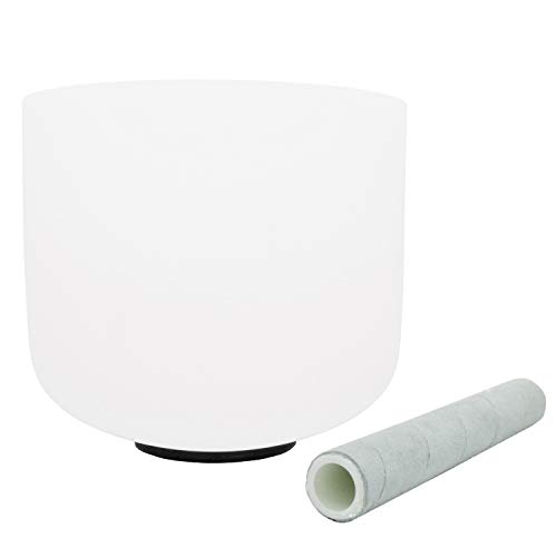 Crystal Singing Bowl 8 Inch F Note Heart Chakra Includes O-ring and Rubber Mallet… (F note)