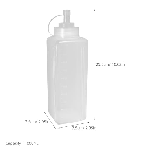 Hohopeti Paquete Botellas de Plástico Botellas Exprimibles | Rellenables Exprimibles Dispensador para Salsa de Chili Aceite Glaseado y Otros Condimentos
