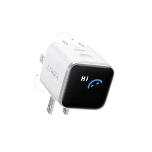 Anker Nano Charger (45W, Display, スイングプラグ) ホワイト USB PD USB-C 急速充電器
