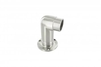 Wandhalterung lang mit 90° Eckverbindung, für Rohr 42,4 x 2,0 mm, in V2A Edelstahl