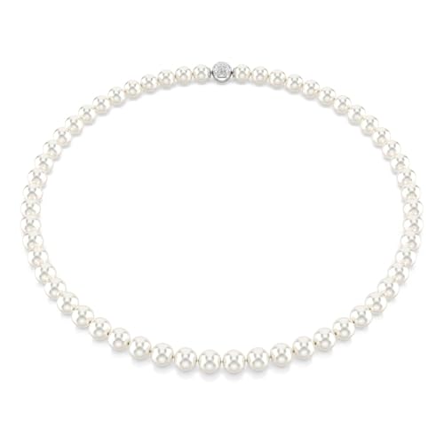 Swarovski Collar Matrix, Perla de cristal, Blanco, Baño de rodio