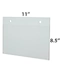 Set of 10, Wall Mount Sign Frame for 11 x 8.5 Posters, Clear Acrylic Holder with Front-Loading Design