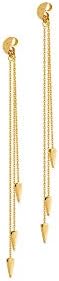 14kt Yellow Gold Cable Chain And Dagger Earring Extension