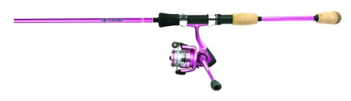 Okuma FN-662-25PKb Fin Chaser Medium Spinning Combo, Pre-Spooled, 6-Foot 6-Inch Length, Pink Finish