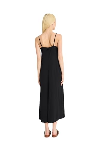 LUXELY FOR MAGGY LONDON WOMEN’S DRESSES WOMEN’S ELEGANT MAXI LENGTH CREPE DRESS WITH ADJUSTABLE STRAPS – A-LINE SILHOUETTE – SQUARE NECK SUMMER LONG DRESS, METEORITE, 16