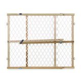 Toddleroo by North States - Diamond Mesh Wooden Baby Gate: Pressure Mounted Baby Gate for Doorways - Adjustable 26.5 to 42 Inches Wide - 23 Inches Tall