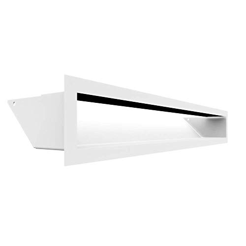 KRATKI Ventilation Grille Warm Air Grille 9 x 60 cm White Fireplace Grille