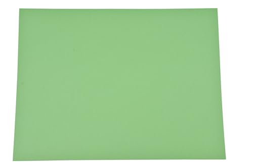 folia 6351 - Papel de arcilla de 130 g/m², papel de dibujo en color verde claro, DIN A3, 50 hojas, como base para numerosas manualidades