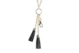 Anne Dbl Leather Tassel Pendant (Gold)