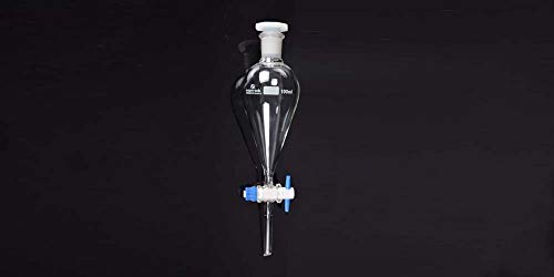 Separating Funnel with PTFE Key Stopcock 100ml, 2 funnels per Package