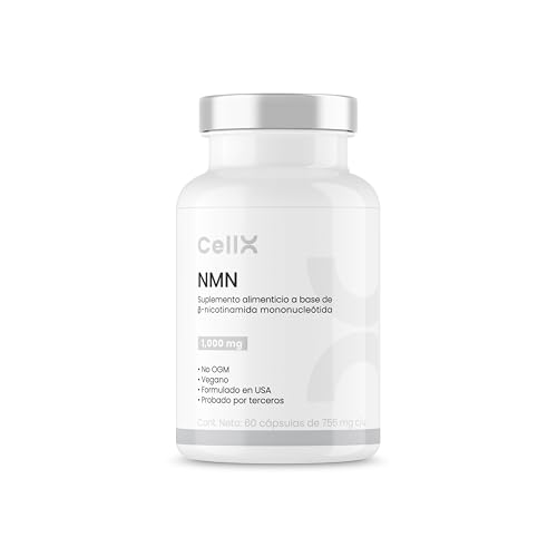 CellX | NMN 1000 mg con Resveratrol, TMG y BioPerine® | 60 Servicios | Patente | Formulado en EUA