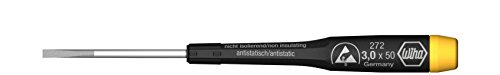 Wiha 27235 Slotted Screwdriver with Precision ESD Safe Dissipative Handle, 3.5 x 60mm